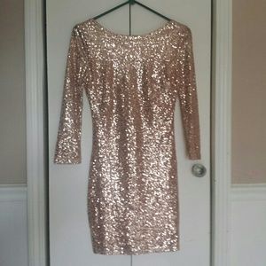 Gold sequin dress